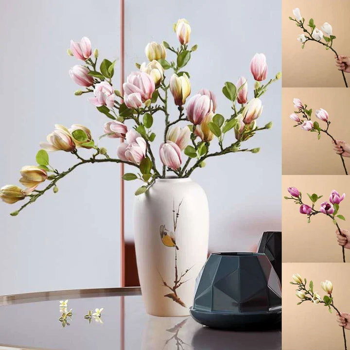 Lifelike artificial magnolia branches