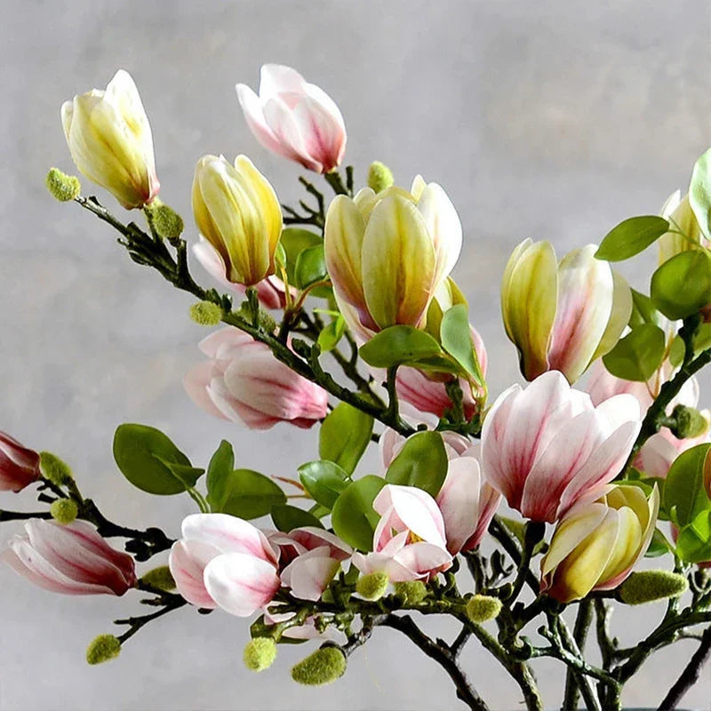 Lifelike artificial magnolia branches