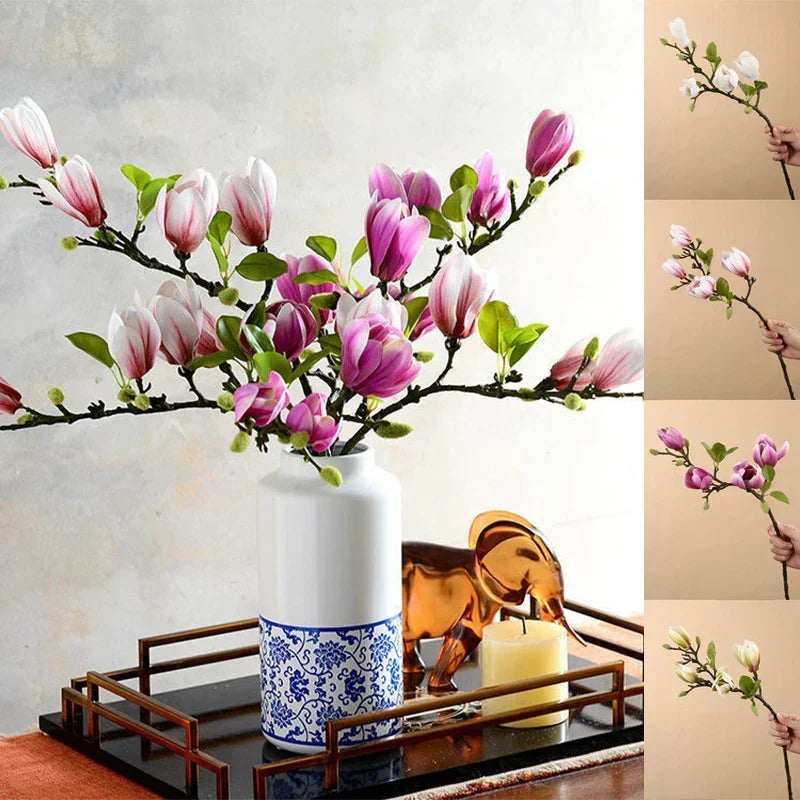 Lifelike artificial magnolia branches