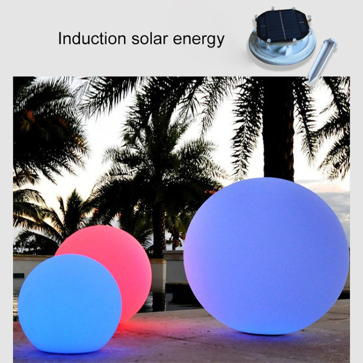 LEH-42321 40cm Round Ball Solar Power Lamp, Floating Garden color Changing LED Light with 0.7W Monocrystalline Silicon Solar Panel &amp; Remote Control (White)