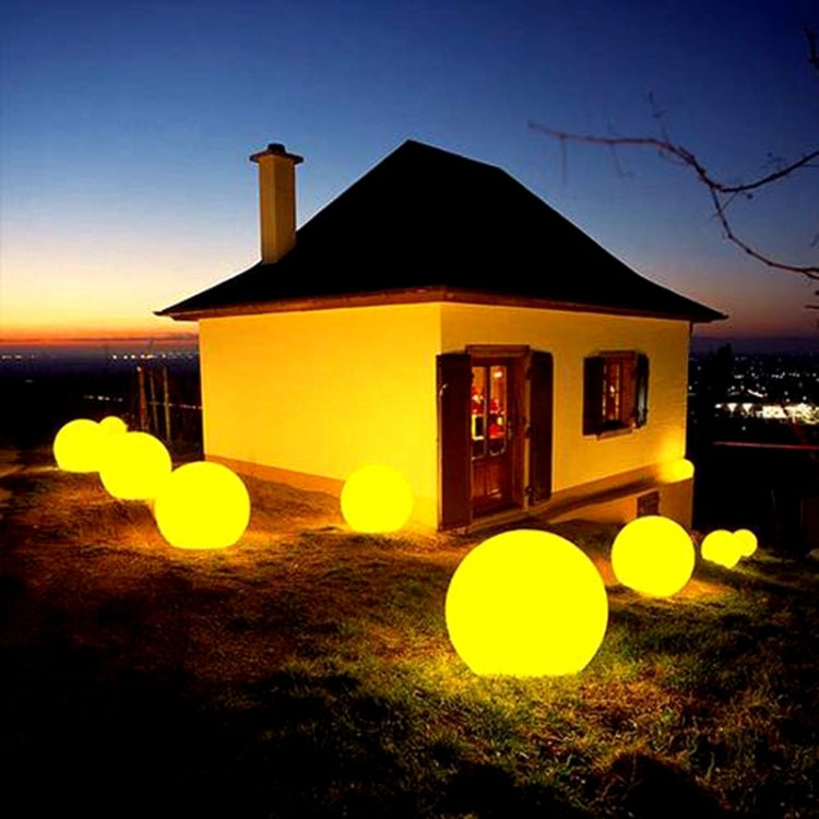 LEH-42321 40cm Round Ball Solar Power Lamp, Floating Garden color Changing LED Light with 0.7W Monocrystalline Silicon Solar Panel &amp; Remote Control (White)