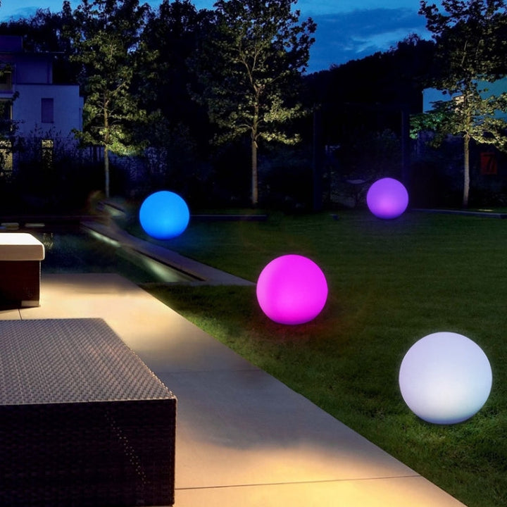 LEH-42321 40cm Round Ball Solar Power Lamp, Floating Garden color Changing LED Light with 0.7W Monocrystalline Silicon Solar Panel &amp; Remote Control (White)