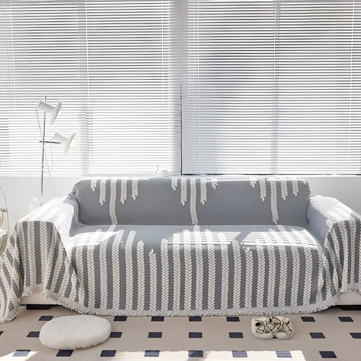 Leaf Fringed Lace Sofa Cover