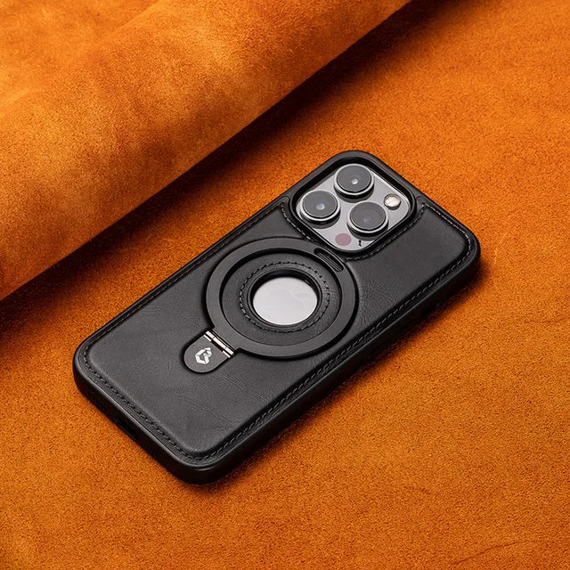 Magnetic iPhone case with invisible ring holder