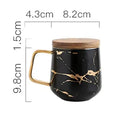 Marble Pattern Coffee Mug with Gold Decoration