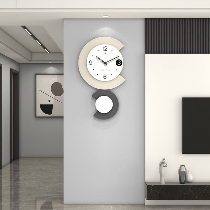 Modern LED Lamp Silent Wall Clock for Living Room