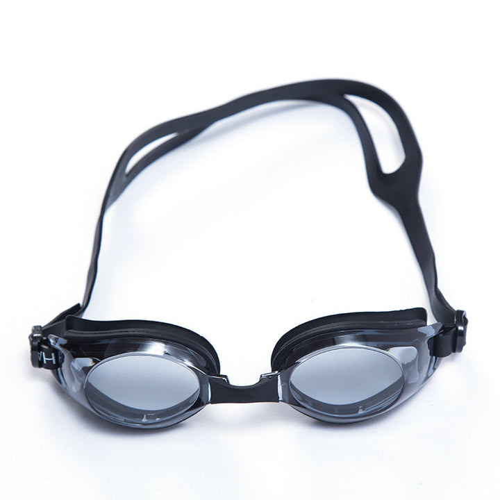 Sporty swimming goggles with mirrored lenses and ergonomic design