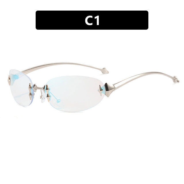 Ladies fashionable sunglasses in futuristic design with mirrored frame