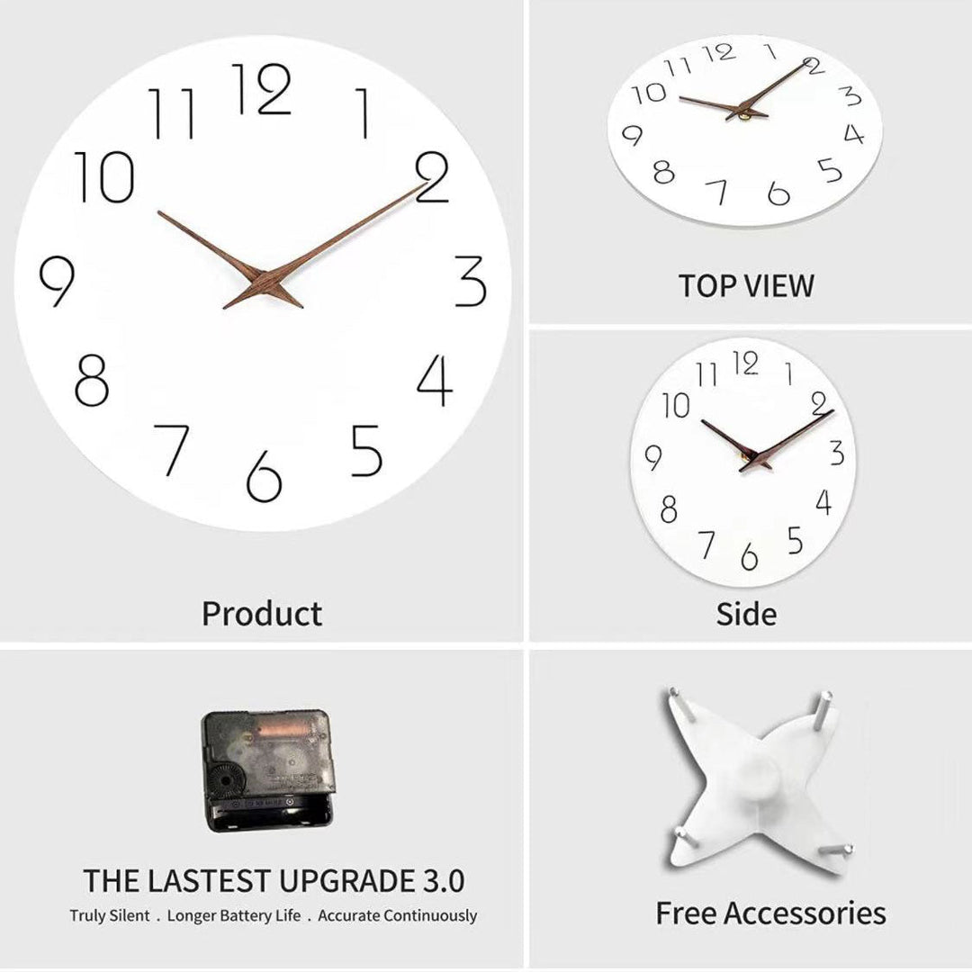 Simple colored Silent Wall Clock 12 Inch