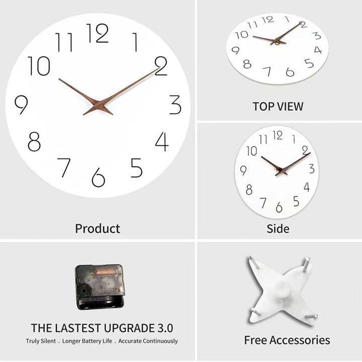 Simple colored Silent Wall Clock 12 Inch