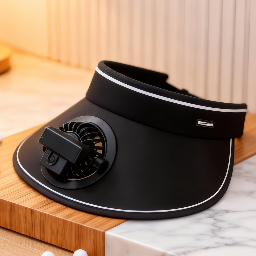 Ladies wearable cooling collar with fan