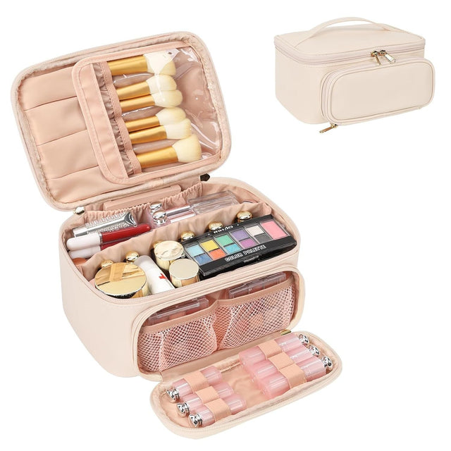 Cosmetic Organizer with Compartments and Mirror
