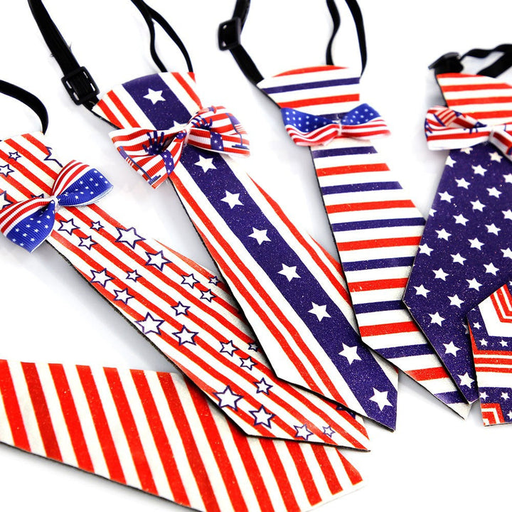Unisex decorative pet tie with adjustable collar and bow accent