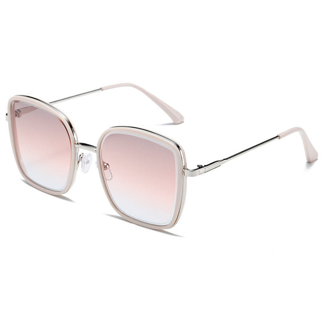 Women's Premium Sunglasses with Square Frame and Mirrored Lenses