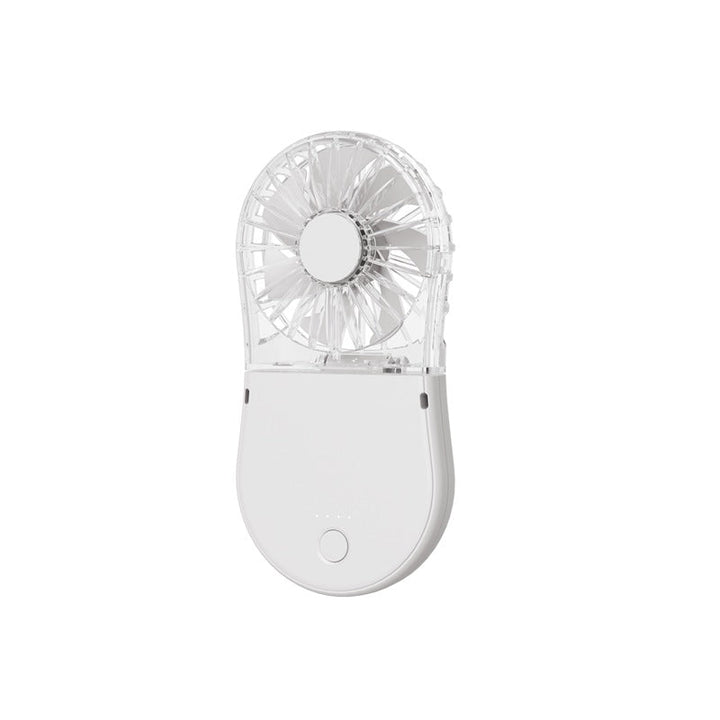 Unisex Portable Rechargeable Handheld Fan with LED Mirror