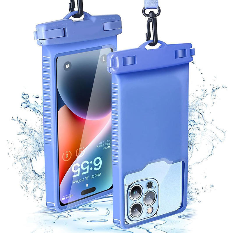Unisex waterproof smartphone case with adjustable carrying strap