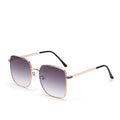 Women's square sunglasses with elegant metal frame and mirrored lenses