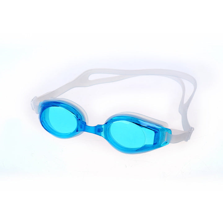 Sporty swimming goggles with mirrored lenses and ergonomic design