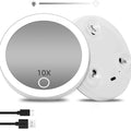 TenX LED Suction Magnifying Makeup Mirror with Touch Sensor USB Rechargeable Portable
