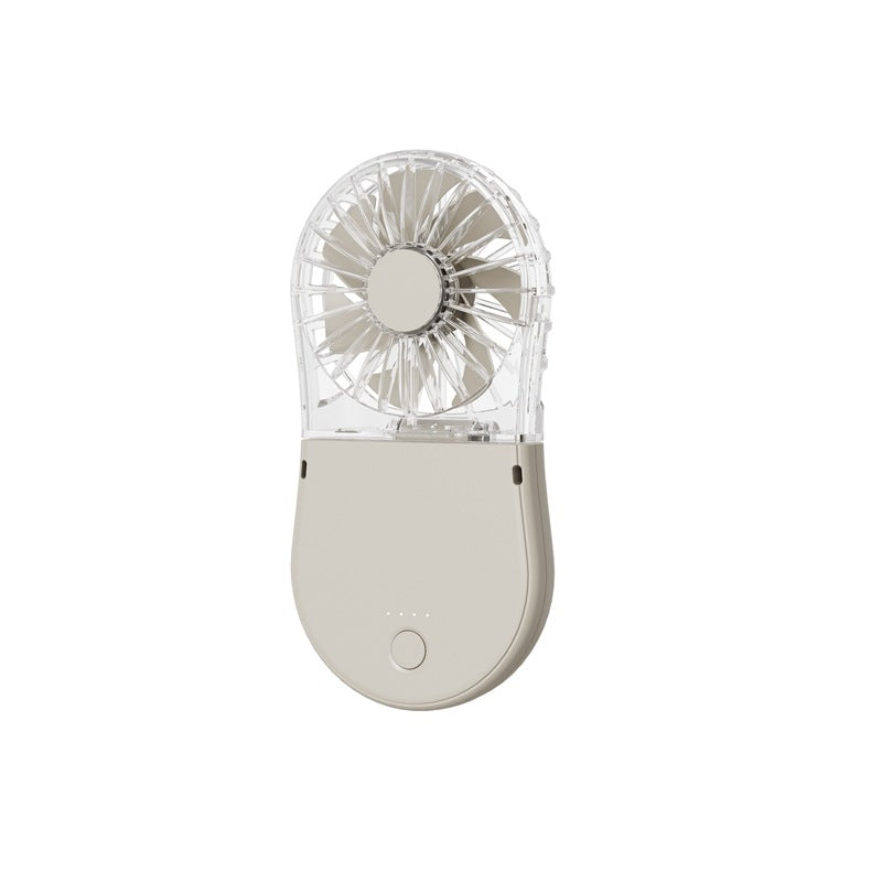 Unisex Portable Rechargeable Handheld Fan with LED Mirror