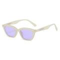 Women's fashionable Cat-Eye sunglasses with transparent frame and mirrored lenses