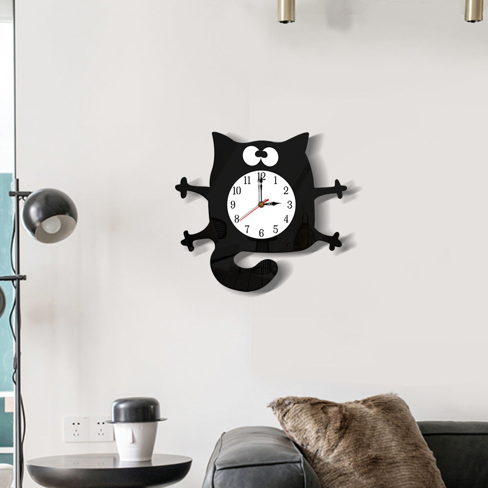 Silent Cat Wall Decoration Clock for Children&