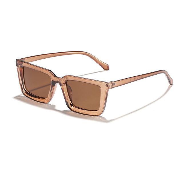 Women's modern square sunglasses with mirrored lenses
