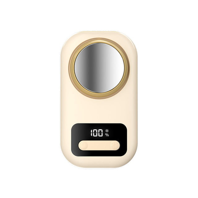 Unisex Digital Mirror Compact with Temperature Display