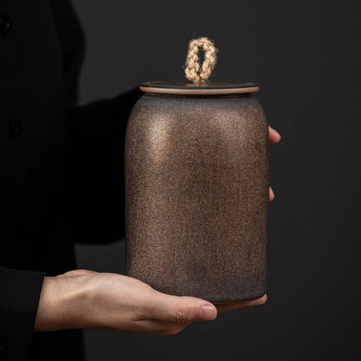 Kitchen Vintage Storage Jar for Cookies and Sugar | Airtight Ceramic Pot Gong Fu