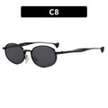 Women's robust round sunglasses with mirrored lenses