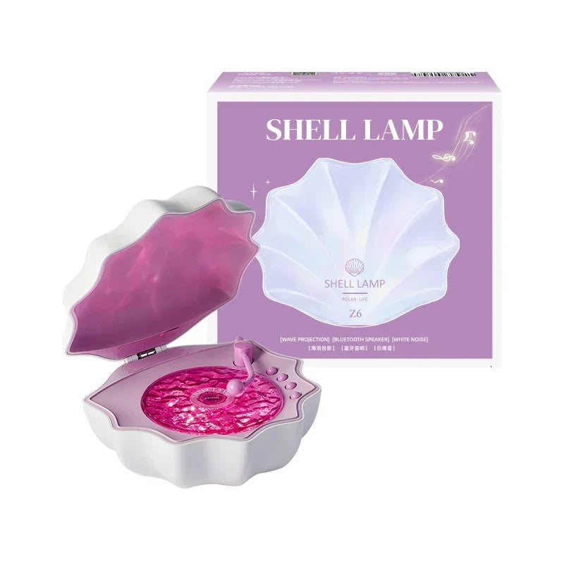 Shell Lamp Waves Retro Bluetooth Turntable LED Night Light - Perfect Gift for Kids and Girls
