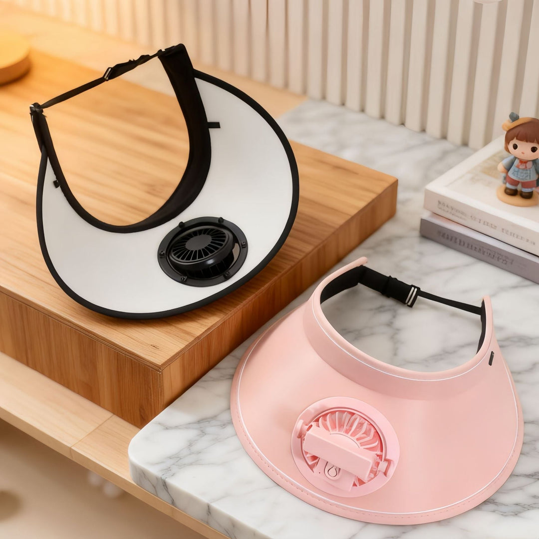 Ladies wearable cooling collar with fan