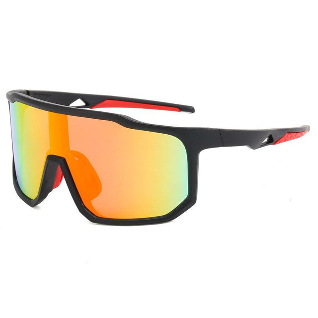 Ladies sporty racing sunglasses with wide field of view and modern mirrored lenses