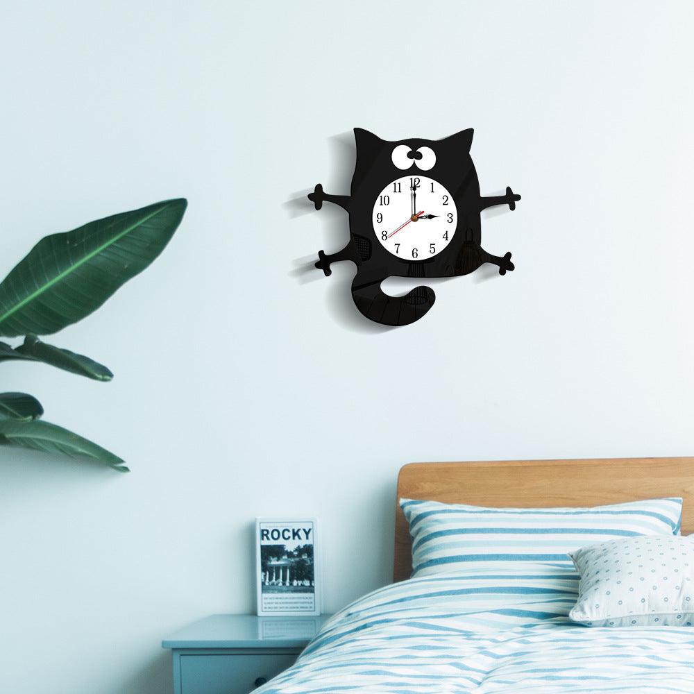 Silent Cat Wall Decoration Clock for Children&