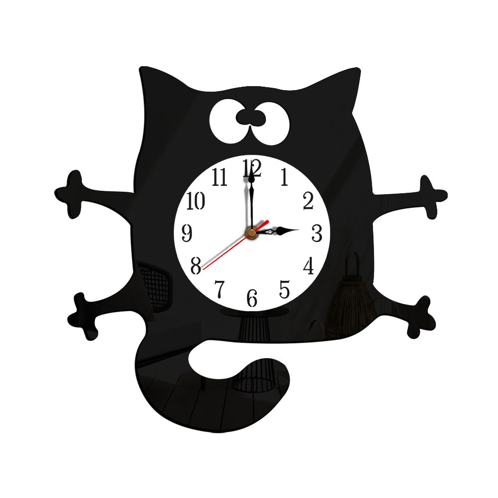 Silent Cat Wall Decoration Clock for Children&