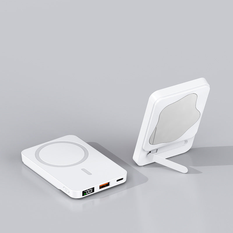 Powerbank with Integrated Cosmetic Mirror and Multifunctional Charging Port