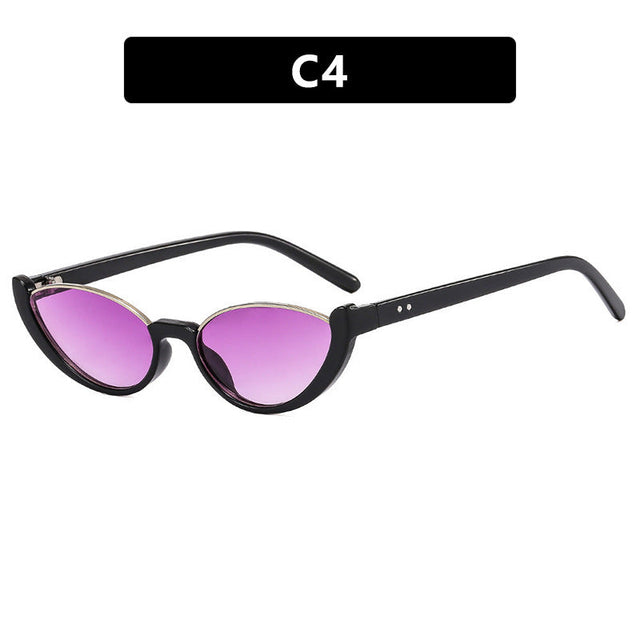 Women's Cat-Eye Sunglasses with Mirrored Lenses and Elegant Frame