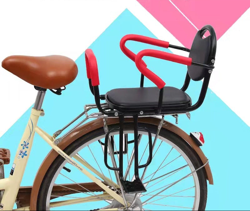 toddler safety bike seat with adjustable five-point harness padded armrests and footrests