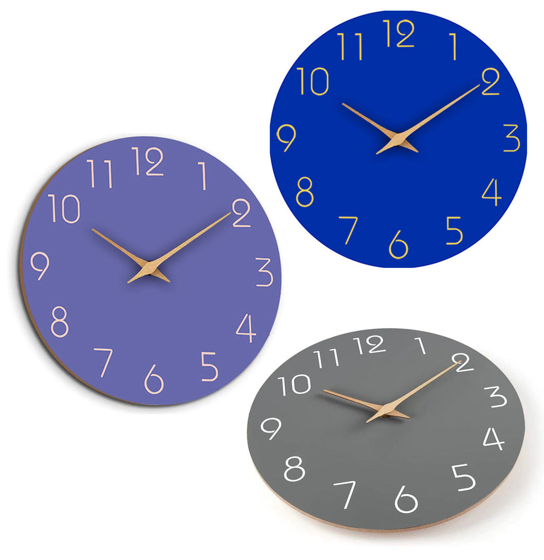 Simple colored Silent Wall Clock 12 Inch