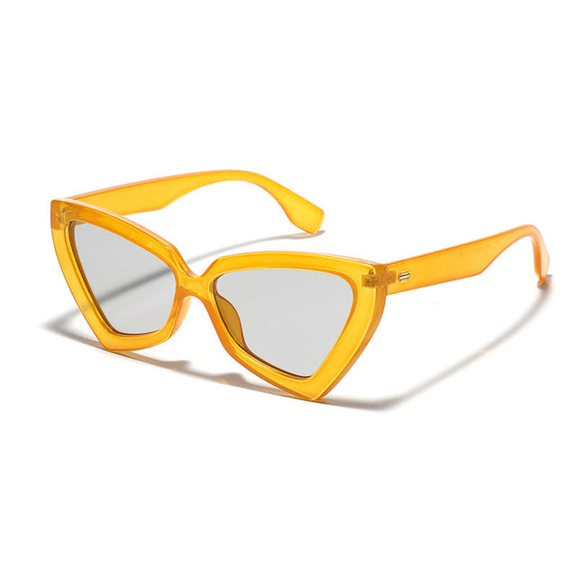 Women's Cat-Eye Sunglasses with Mirrored Lenses and Sturdy Frame