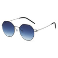 Women's geometric sunglasses with high-quality metal frame and mirrored lenses