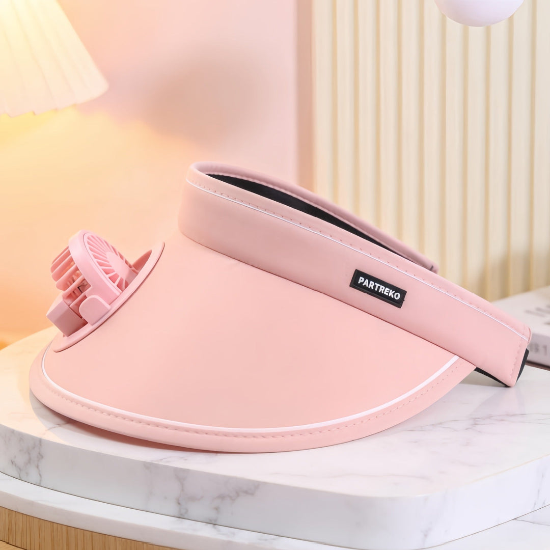 Ladies wearable cooling collar with fan