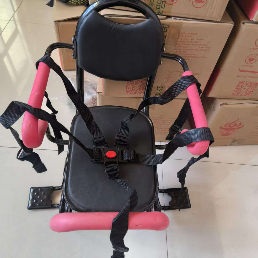 toddler safety bike seat with adjustable five-point harness padded armrests and footrests