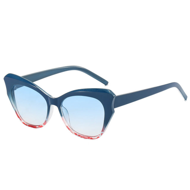 Women's Cat-Eye Sunglasses with Extravagant Mirror Design