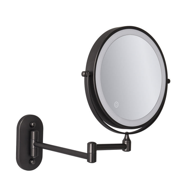 Rechargeable Wall Mounted Shaving Mirror | 360° Rotation. 1X/10X Magnification &amp; Adjustable LED Lighting for Bathroom Use