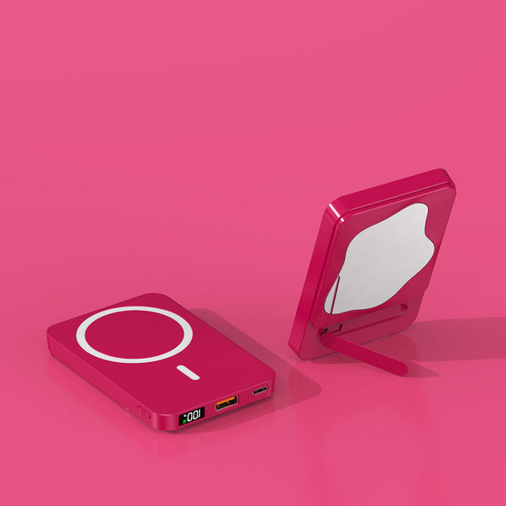 Powerbank with Integrated Cosmetic Mirror and Multifunctional Charging Port