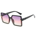 Women's stylish square sunglasses with mirrored gradient