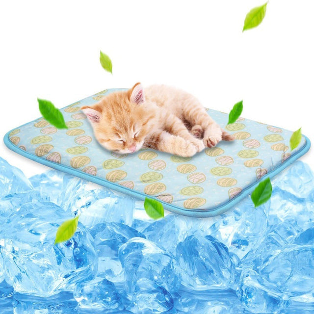Unisex nan self-cooling pet cooling mat with pressure-activated gel core and non-slip bottom
