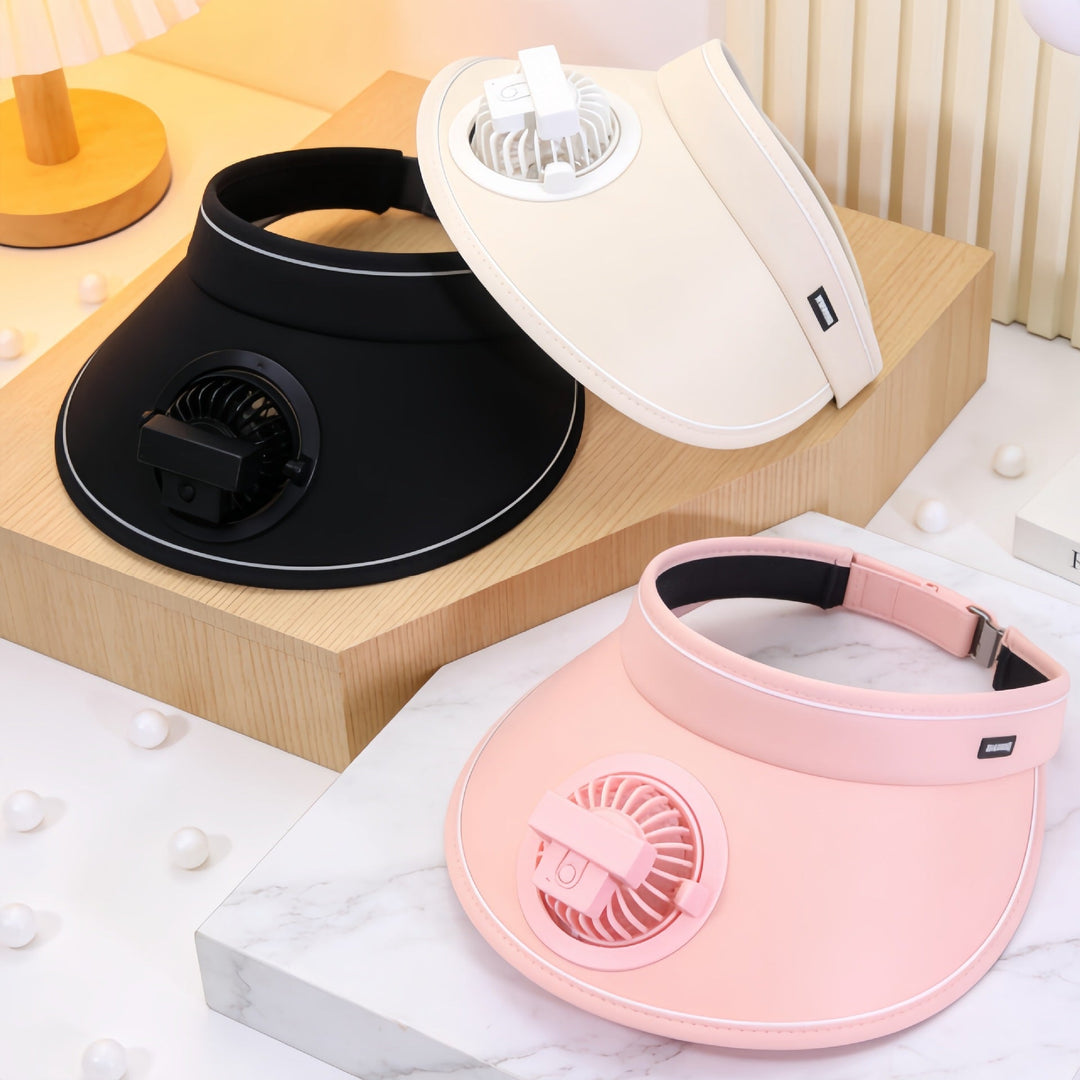 Ladies wearable cooling collar with fan