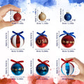 Unisex nan patriotic Christmas ball set with glitter and mirror surfaces as well as bow suspension